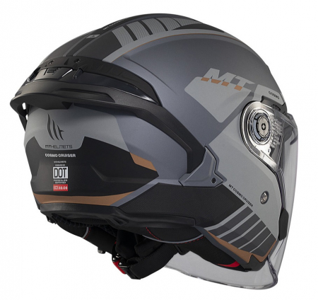 Casca open face motociclete MT Cosmo SV gri mat (ochelari soare integrati) [4]