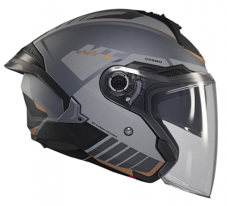 Casca open face motociclete MT Cosmo SV gri mat (ochelari soare integrati) [3]