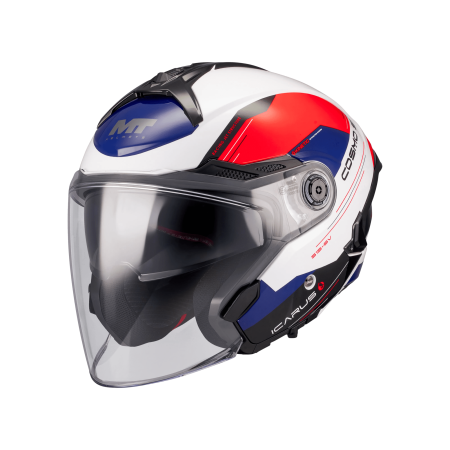 Casti Open-Face - Casca open face motociclete MT Cosmo SV Icarus A5 rosu lucios (ochelari soare integrati) – tip viziera: MT-V-37