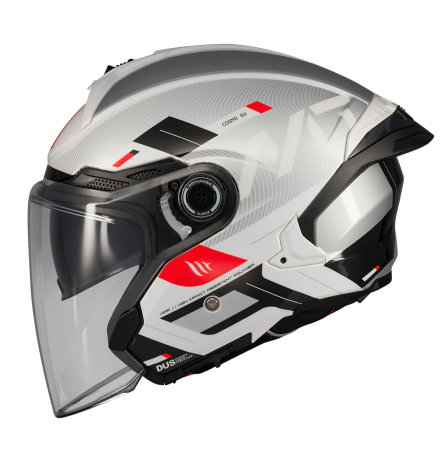 Open-face MtHelmets - Casca open face motociclete MT Cosmo SV Silence A2 gri lucios (ochelari soare integrati) – tip viziera: MT-V-37