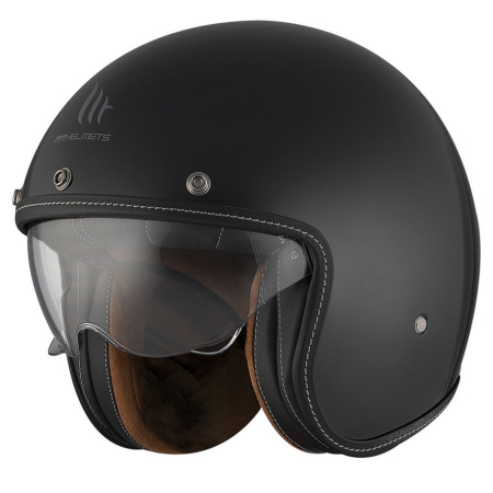 Casti Vintage - Casca open face motociclete MT Le Mans 2 S SV negru lucios (ochelari soare integrati) – ECE 22.06