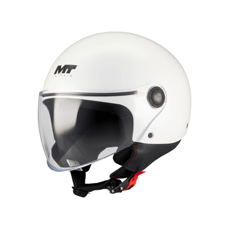 Casti Open-Face - Casca open face motociclete MT Street S Pure A0 alb lucios – omologare noua ECE 22.06 – tip viziera: MT-V-15B