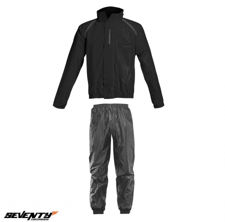 Geaca/jacheta barbati Seventy - Costum/haine moto ploaie (geaca+pantaloni) Seventy negru (montare peste echipament)