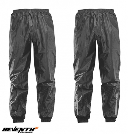 Costum/haine moto ploaie (geaca+pantaloni) Seventy negru (montare peste echipament) [2]