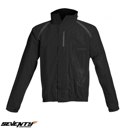 Costum/haine moto ploaie (geaca+pantaloni) Seventy negru (montare peste echipament) [1]