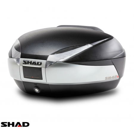 Accesorii Moto/Atv - Cutie portbagaj (topcase) Shad model SH48 culoare: negru/titanium (volum: 48 litri) – include placa de montaj