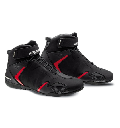 Echipament - Ghete moto Roadster barbati All Season Ixon model Gambler WP MS culoare: negru/rosu (100% waterproof)