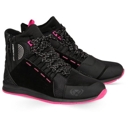 Echipament - Ghete moto Urban femei All Season Ixon model Freaky WP LS culoare: negru/fuchsia (roz) (100% waterproof)