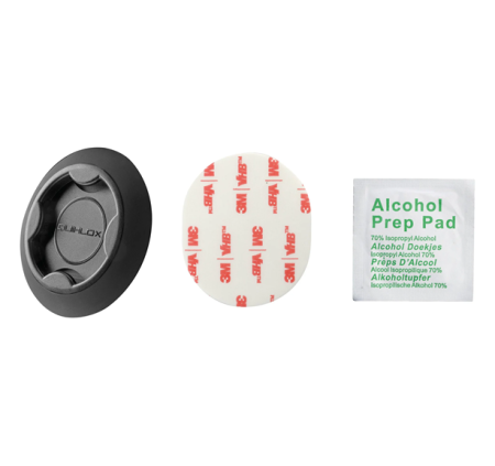 Kit Quiklox – suport universal pentru montare suport telefon + adaptor adeziv UNIVERSAL ADHESIVE PAD – montaj pe ghidon [1]
