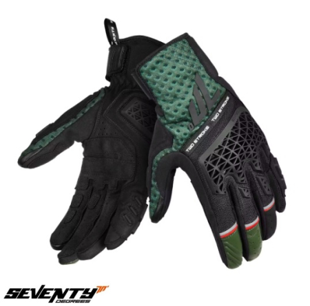 Echipament - Manusi barbati Naked/Adventure vara Seventy model SD-N60 Two Stroke culoare: negru/verde/rosu – degete tactile