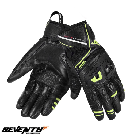 Echipament - Manusi barbati Racing/Naked vara Seventy model SD-N30 Mugello culoare: negru/galben fluor – degete tactile