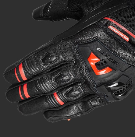 Manusi barbati Racing/Naked vara Seventy model SD-N30 Mugello culoare: negru/rosu – degete tactile [5]