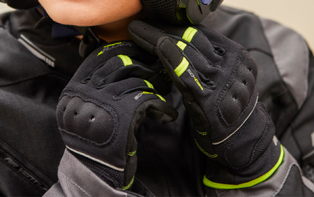 Manusi femei Urban vara Seventy model SD-C56 negru/galben fluor – degete tactile [3]