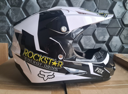 Set Casca atv/cross/enduro/downhill, Rockstar alb [1]