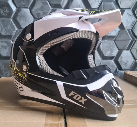 Set Casca atv/cross/enduro/downhill, Rockstar alb [3]