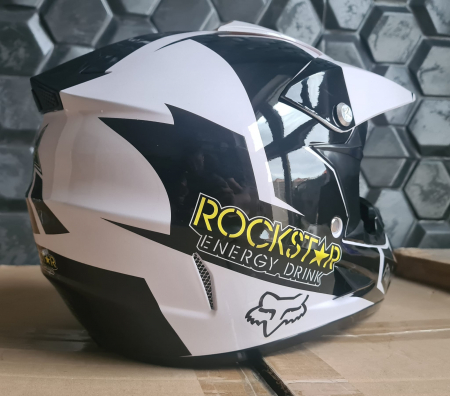 Set Casca atv/cross/enduro/downhill, Rockstar alb [4]