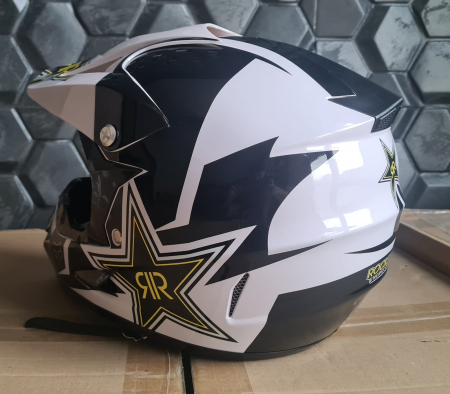 Set Casca atv/cross/enduro/downhill, Rockstar alb [5]