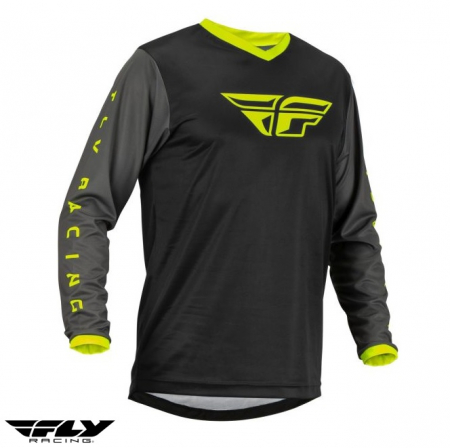 Tricou/Geaca - Tricou (bluza) cross-enduro Fly Racing model F-16 culoare: negru/galben fluor