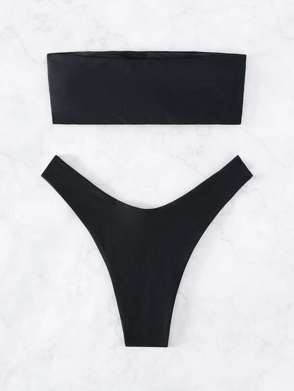 costum de baie negru 2 piese