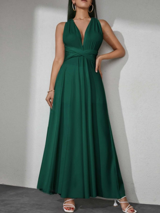 rochie eleganta lunga verde de nunta de ocazie [4]