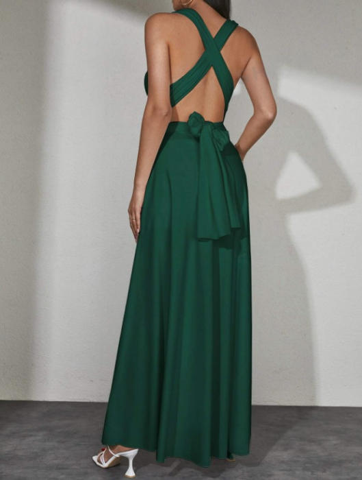 rochie eleganta lunga verde de nunta de ocazie [2]