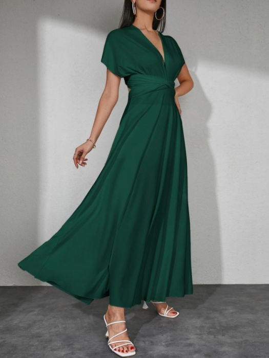 rochie eleganta lunga verde de nunta de ocazie [5]