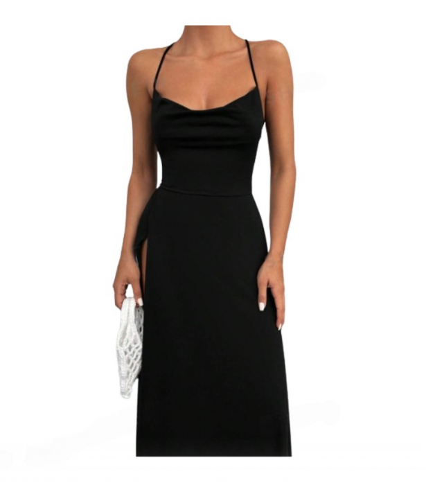 rochie eleganta neagra lunga [5]