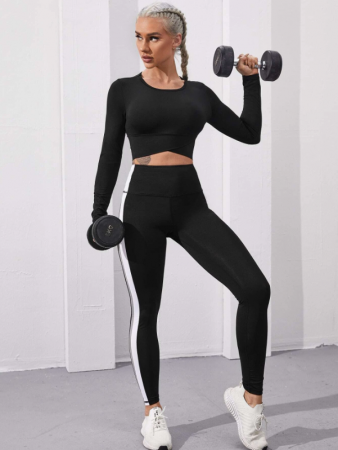 Bluza Fitness Dama Neagra Cu Maneci Lungi [3]