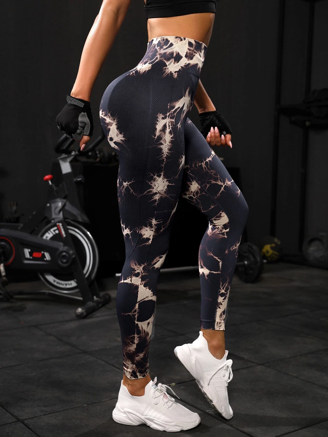 colanti fitness modelatori slim fit albastri inchis [3]