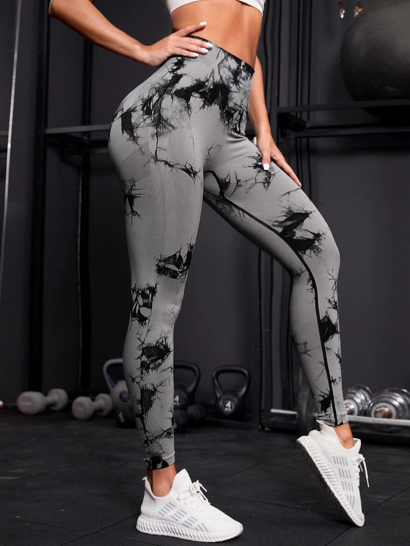 Colanti Fitness Supermodelatori Cu Talie Inalta Gri Deschis [3]