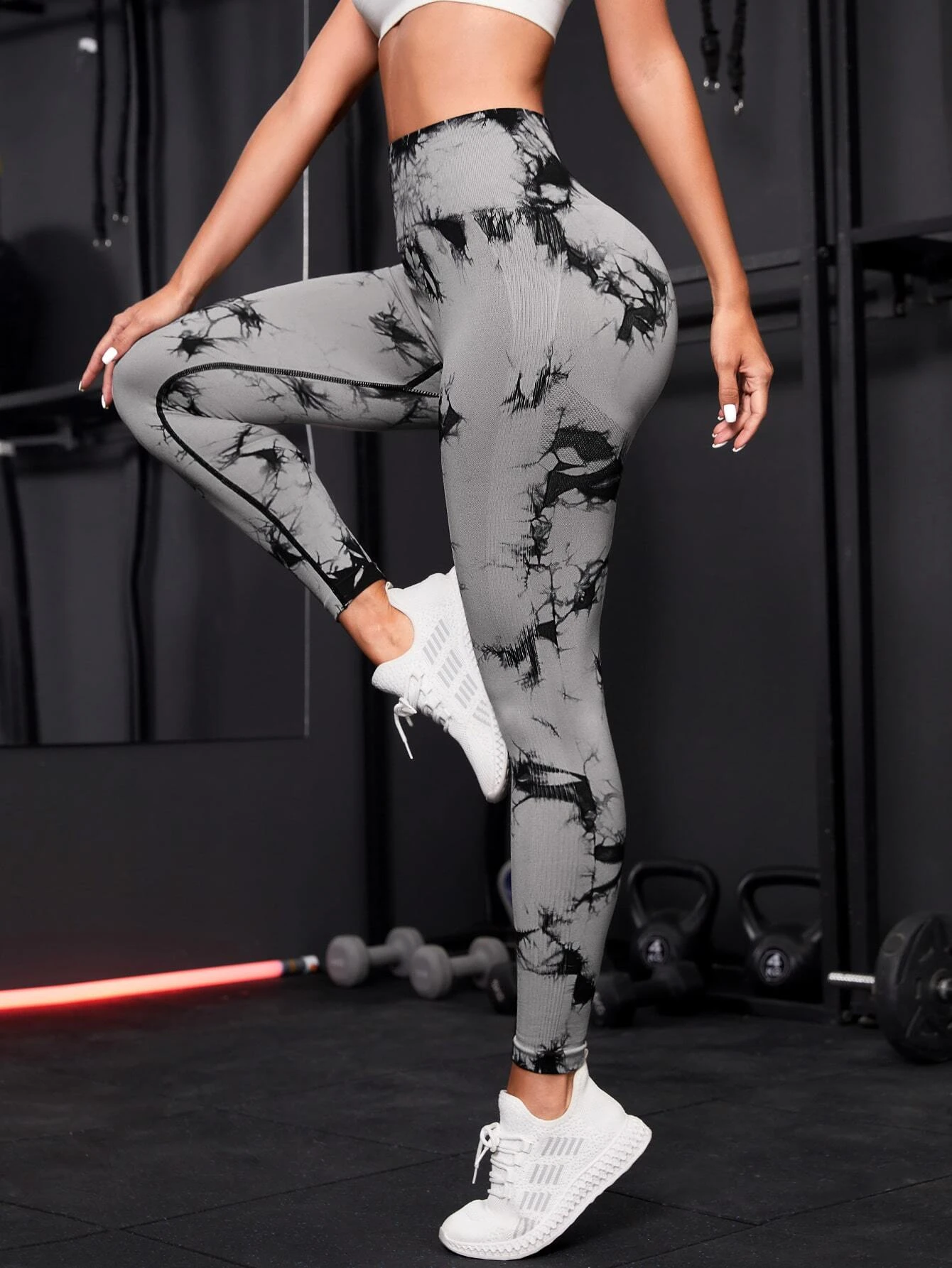Colanti Fitness Supermodelatori Cu Talie Inalta Gri Deschis [2]
