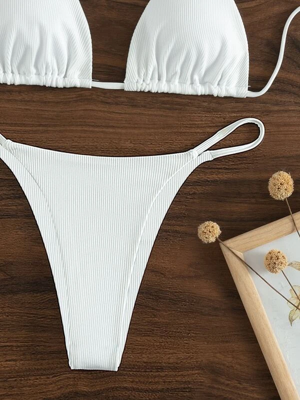 costum de baie alb [4]