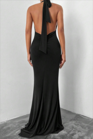 rochie eleganta de ocazie lunga neagra [1]