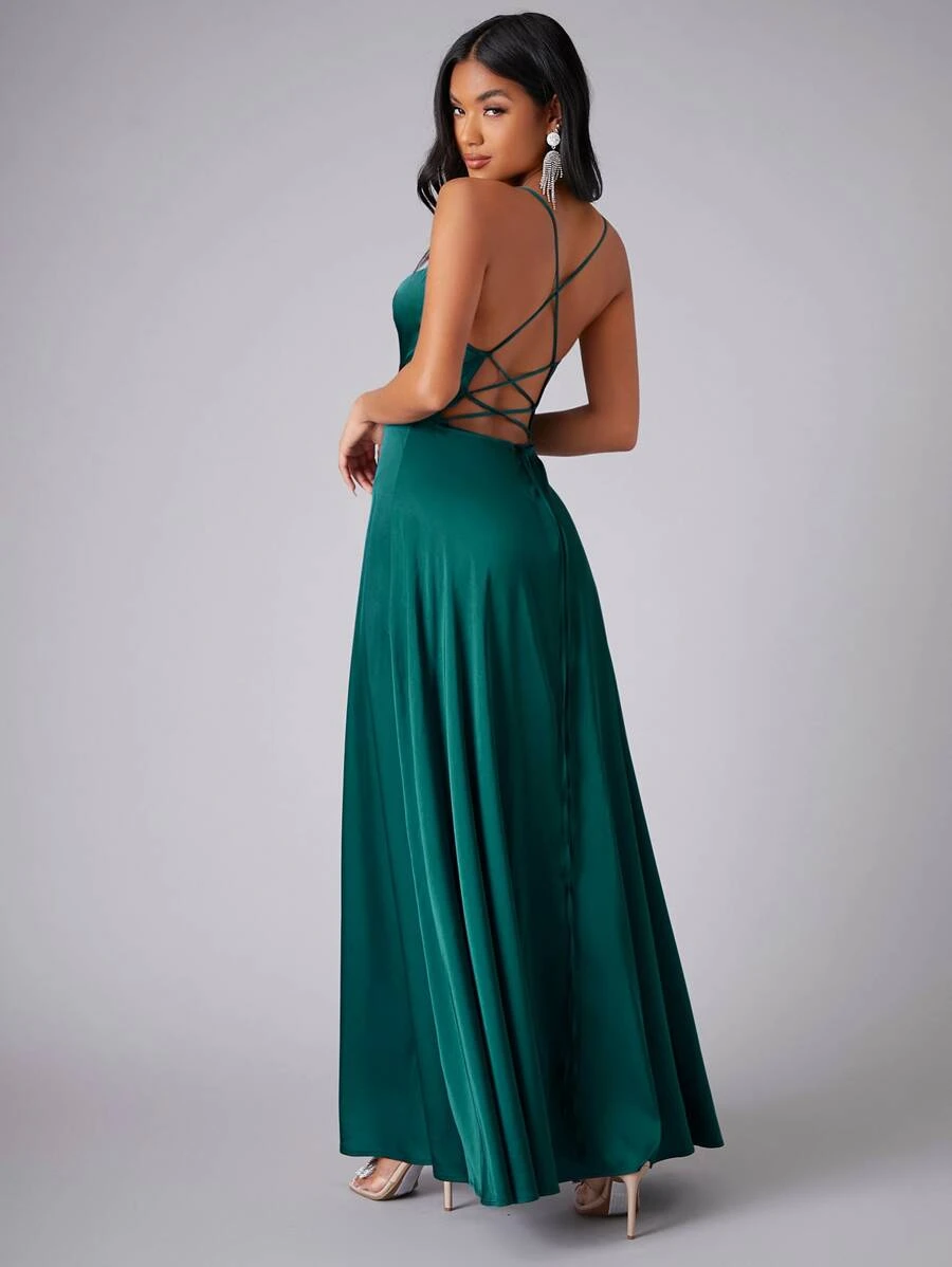 rochie eleganta satin cu spatele gol [1]