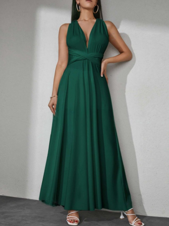 rochie eleganta lunga verde de nunta de ocazie [3]