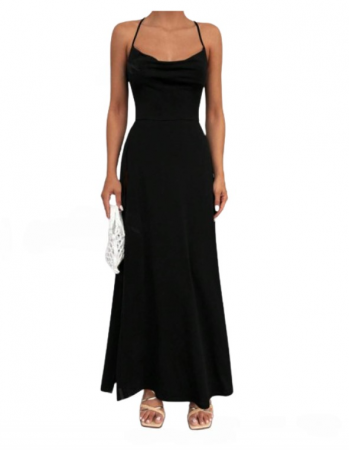 rochie eleganta neagra lunga [3]