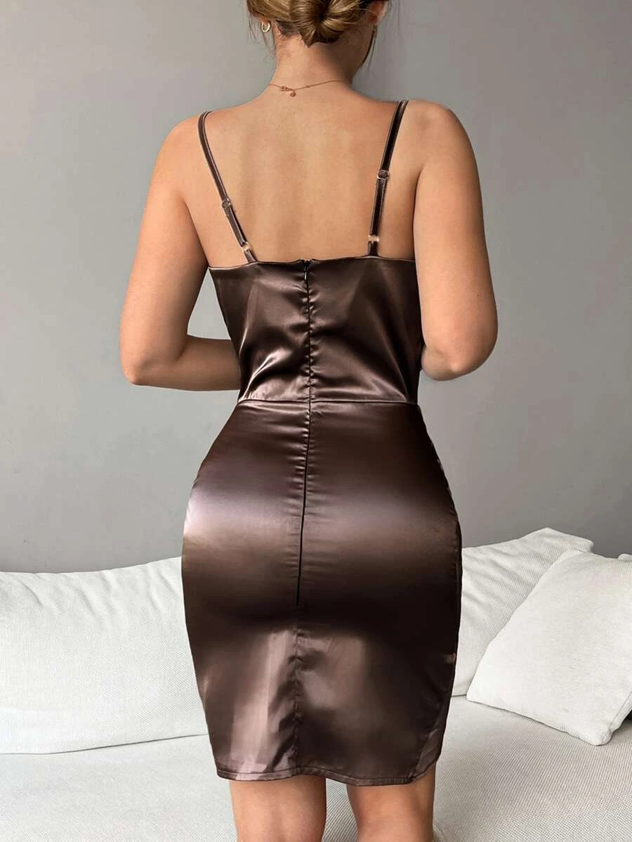 Rochie Eleganta Scurta Din Satin [1]