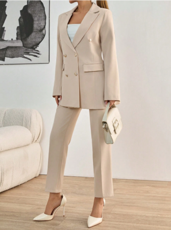 Compleuri Si Costume Dama Elegante - Colectie 2026 - Sacou Dama Bej Bellara Nude