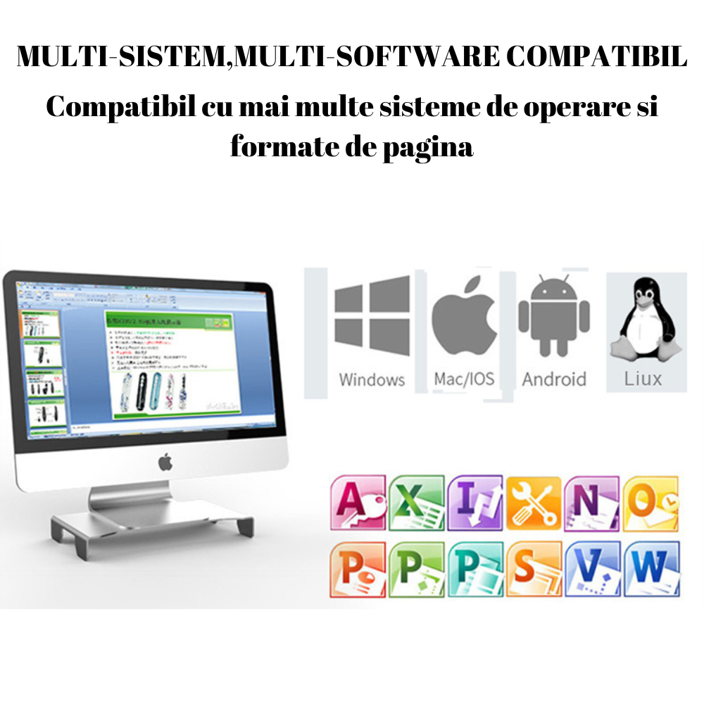 N004 Laser pointer 2.4 Ghz wireless compatibil Windows, Mac OS, Android, Linux, incarcare cu baterie AAA, Negru [2]