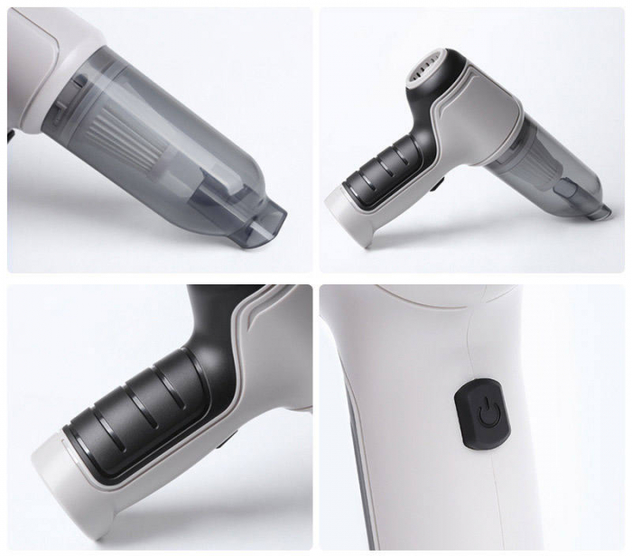 Aspirator portabil SERBY pentru masina cu baterie litiu 2000mAh, fara fir, aspirare umeda, uscata si suflare, 120w, gri [3]