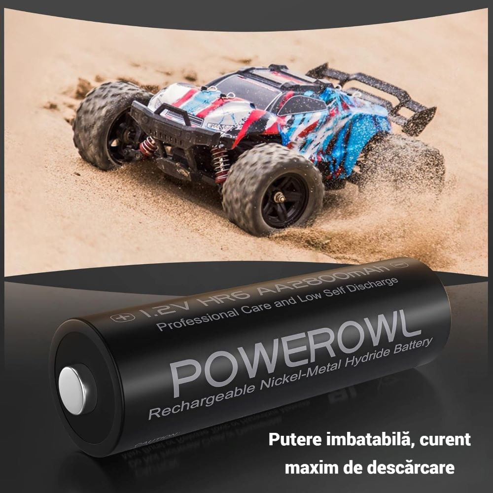 Baterii Reincarcabile Powerowl AA 8 buc, Acumulatori Ni-MH De 2800 mAh [3]