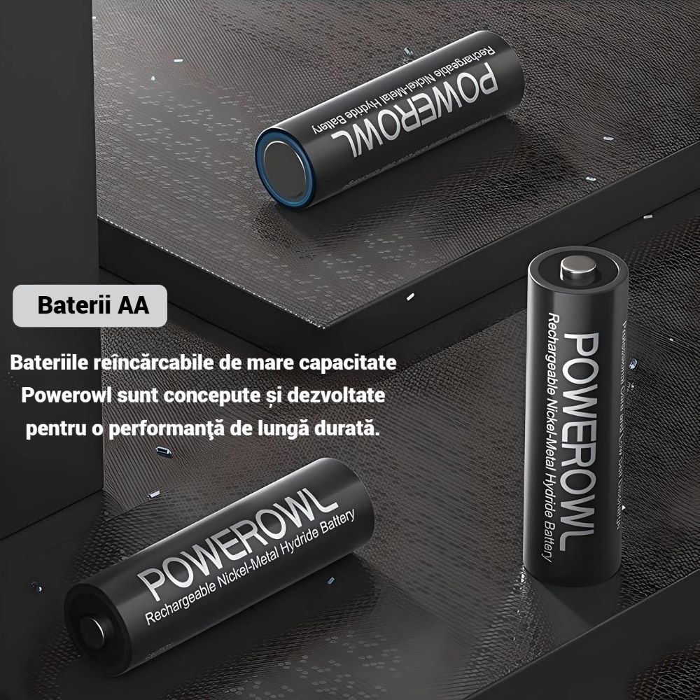 Baterii Reincarcabile Powerowl AA 8 buc, Acumulatori Ni-MH De 2800 mAh [2]
