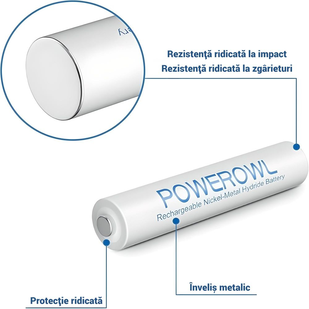 Baterii Reincarcabile Powerowl AAA 8 Buc, Acumulatori Ni-MH De 1000 mAh [4]