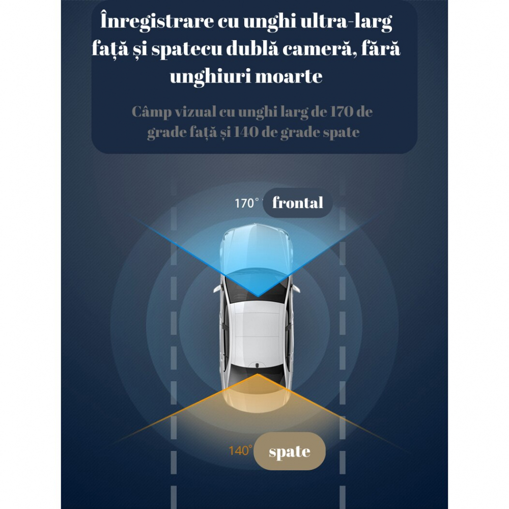 Camera auto ZD-X61, Dash Cam Pro Plus, 1080p, IPS 2.0", ADAS, GPS, Night Vision, unghi vizualizare 170°, 10M/S, F2.0 [4]