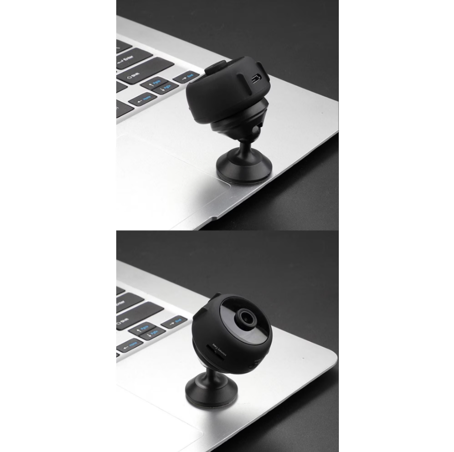 Camera de supraveghere mini spion, 1080P, HD, 360 de grade, vedere cu infrarosu pe timp de noapte, controlabila prin aplicatie mobila, senzor de detectare a miscarii, unghi de vizualizare de 150 grade [5]