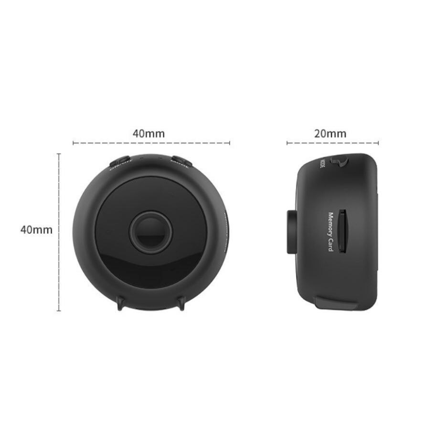 Camera de supraveghere mini spion, 1080P, HD, 360 de grade, vedere cu infrarosu pe timp de noapte, controlabila prin aplicatie mobila, senzor de detectare a miscarii, unghi de vizualizare de 150 grade [7]