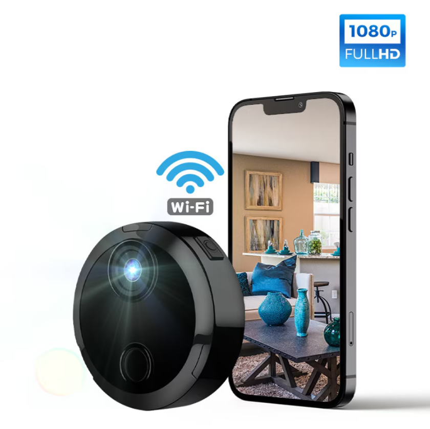 Camera Spion Mini, WIFI, IP, Night Vision, Dispozitiv Spionaj cu Camera Video si Microfon, Detectie Miscare, SPY, Neagra [4]