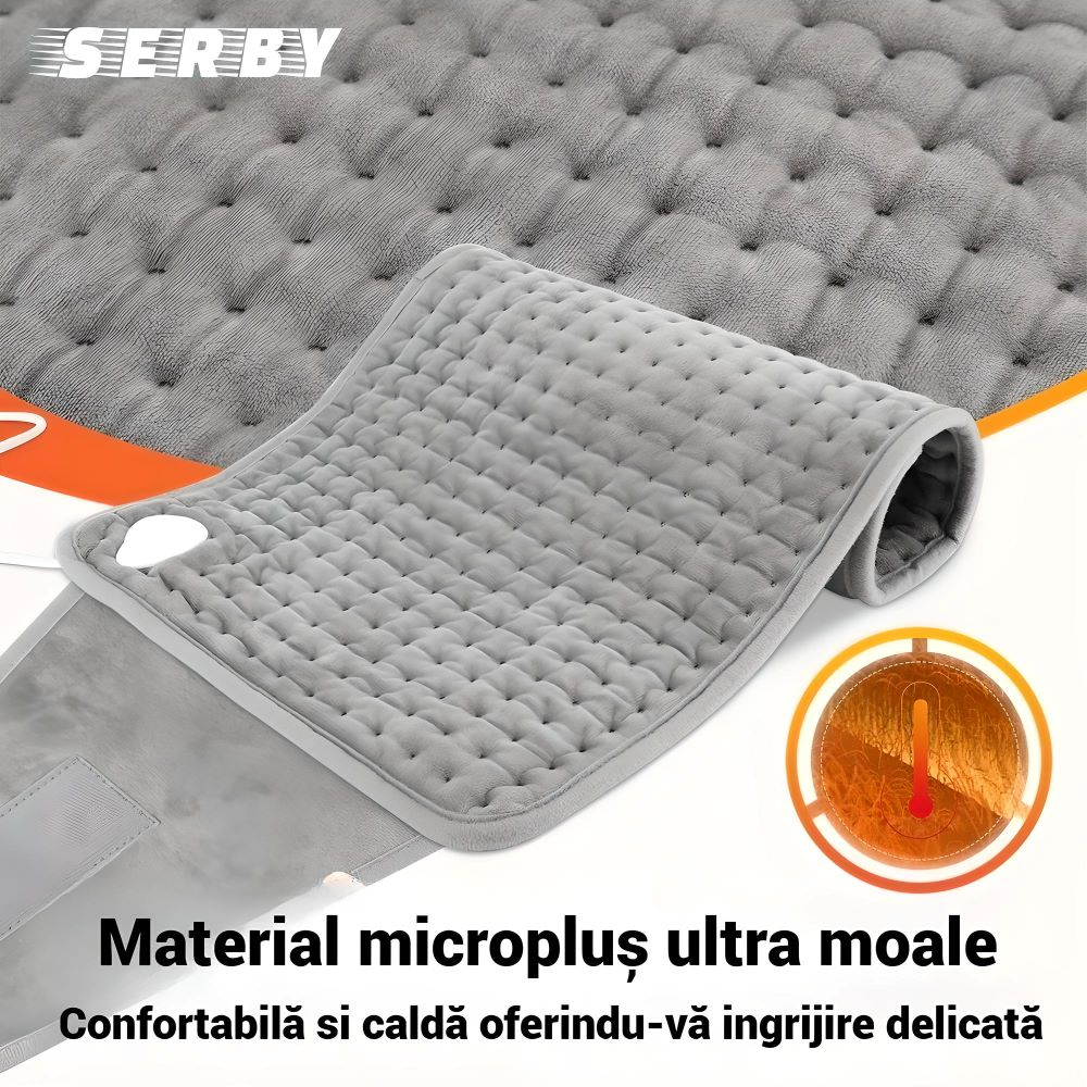 Centura electrica SERBY®, incalzire rapida pentru abdomen, spate, gat, umeri, picioare, 9 niveluri de caldura, 4 setari de timp, lavabila, oprire automata [6]