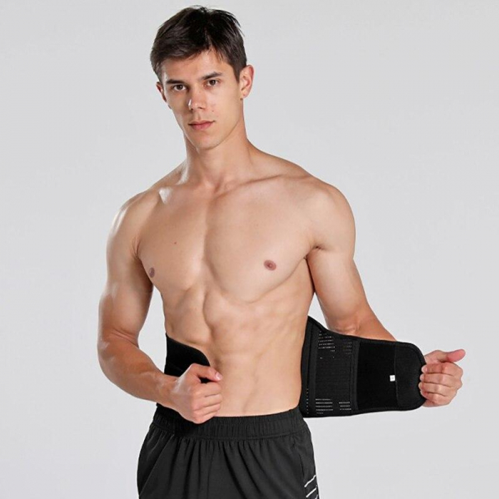 Centura lombara Serby®, anti hernie inghinala, anti hernie de disc, corectie de postura, din fibra de poliester, neagra [5]