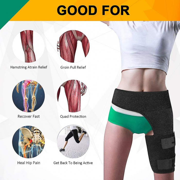 Centura sustinere sold SERBY®, protectie pentru muschii inghinali, material neopren, neagra [2]